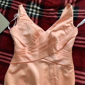 CORAL PINK LONG PROM/ BRIDESMAID DRESS